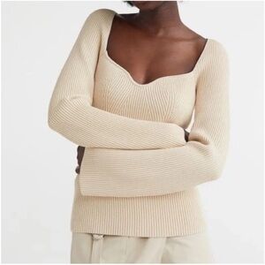 H&M Cream Off-the-Shoulder Sweater